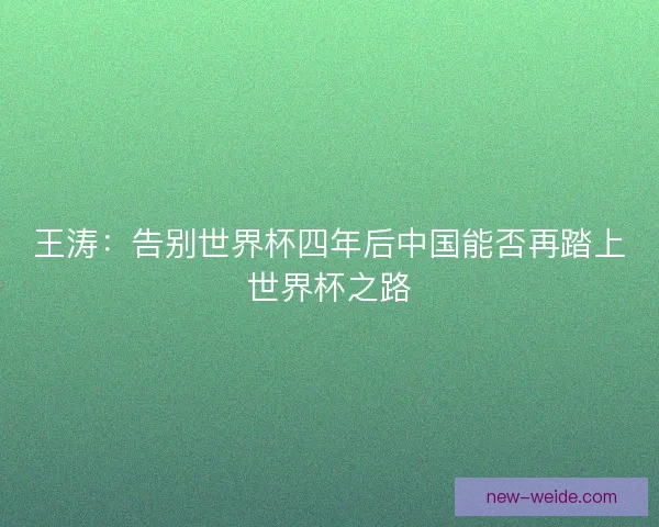 王涛:告别世界杯四年后中国能否再踏上世界杯之路 王涛:告别世界杯四年后中国能否再踏上世界杯之路